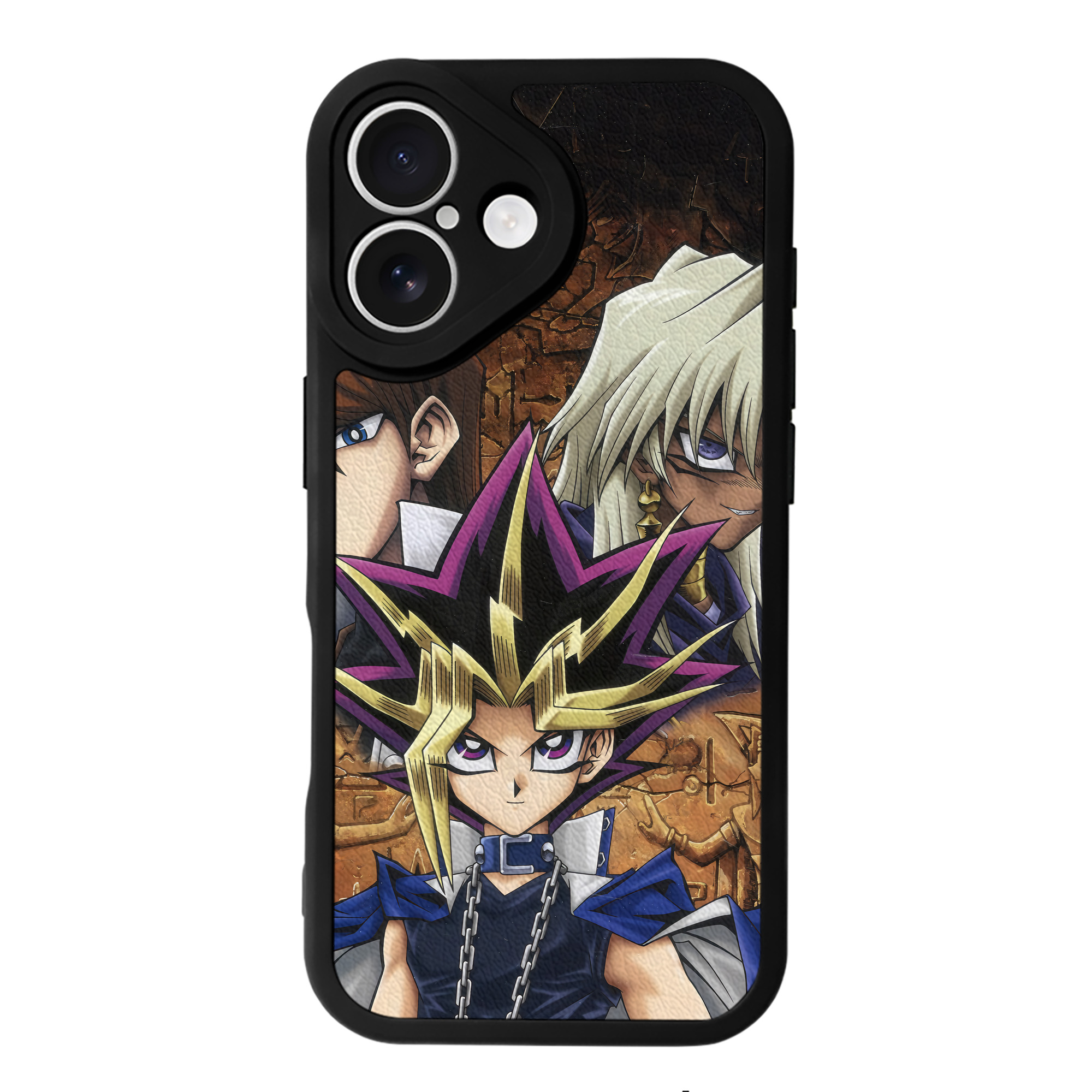 （画像用） 遊☆戯☆王 Yu-Gi-Oh! 【iPhone 16シリーズ対応】シリコンスマホケース（レザー調） 材質：シリコン